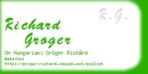 richard groger business card